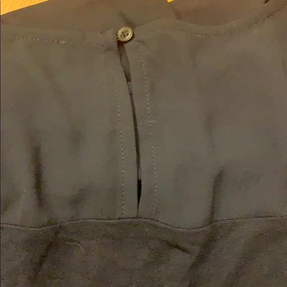 LOFT Navy Ruffle Top - Picture 7 of 7